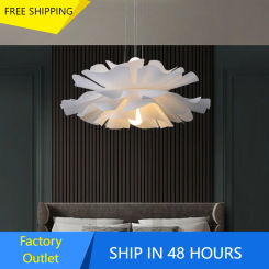 White Flower Acrylic Pendant Lights for Living Room Bedroom Decoration Hanging Lamp Modern Ceiling Chandeliers Decoration Lustre