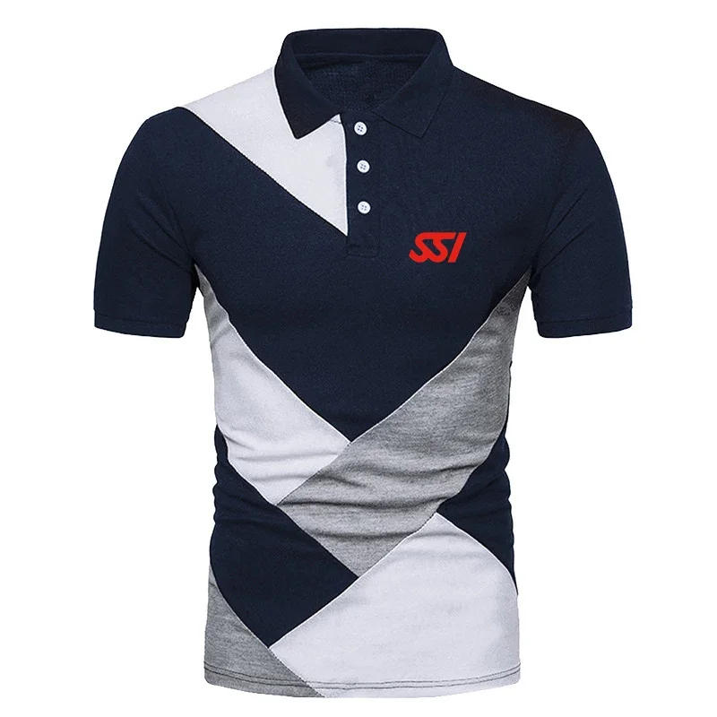 Description Picture 5 of itemScuba Diving Dive SSI 2024 Men New Spring and Summer Casual Shirts Print Splicing Polo Shirt Cotton Fashion Short Sleeves Tops