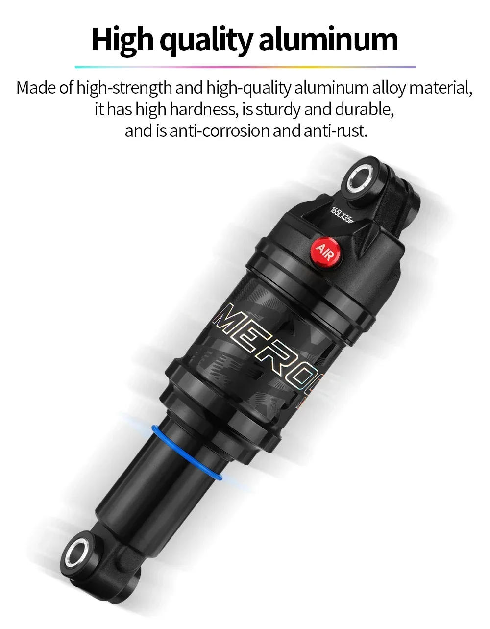 Description Picture 5 of itemMEROCA Bicycle Air Shock Absorber 125mm/150mm/165mm/190mm Length Adjustable Air Pressure Mountain Bike Air Shock Rear Shock