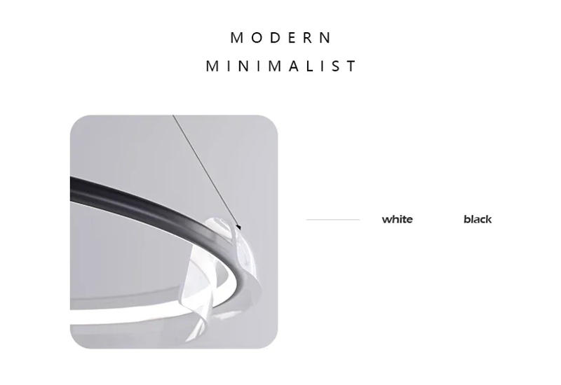 Description Picture 4 of itemMinimalism Nordic Ring Led Chandeliers Acrylic Circle Living Room Pendant Lights Lighting Bedroom Hanging Lamps Luster Fixtures