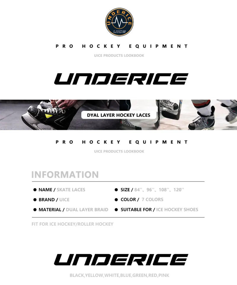 Description Picture 3 of itemIce Hockey Skate Laces 9 Colors Hockey Skate Shoe Lacer Dual Layer Braid 84-120inch Box-Packed Hockey Accessories