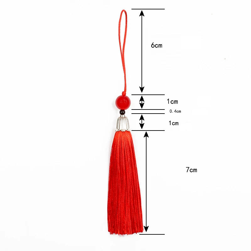 Description Picture 5 of item10Pcs Tassels Silky Handmade Soft Tassels Jade Bead Tassels DIY Craft Jewelry Car Key Chain Decor Pendants Smooth Fringe Trim