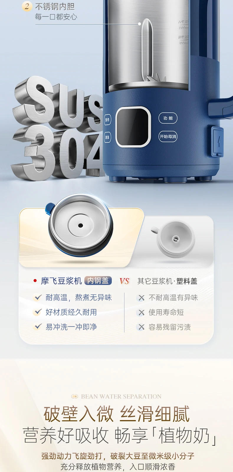 Description Picture 5 of itemMofei Breaking Wall Soybean Milk Machine Household Small Automatic Supplementary Food Cooking Machine Multifunctional Blender