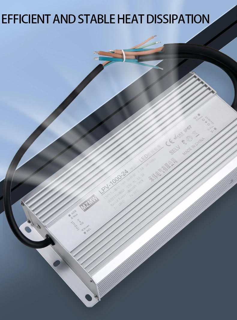 Description Picture 5 of itemMZMW IP67 Waterproof Switching Power Supply 1000W AC/DC 24V 36V 48V Dustproof and Silent Lighting Transformer LED Driver Fonte