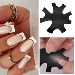 Easy French Smile Cut V  Almond Line Nail Template Edge Trimmer 10 Sizes Manicure Stencil Tool French Tip Cutters Plate Model