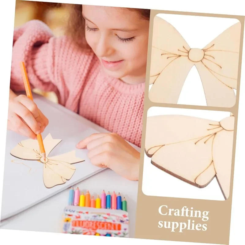 Description Picture 4 of itemBow wood chips, butterfly shaped wood chips, wood craft, wood bow label, DIY wood chips, DIY decorative supplies