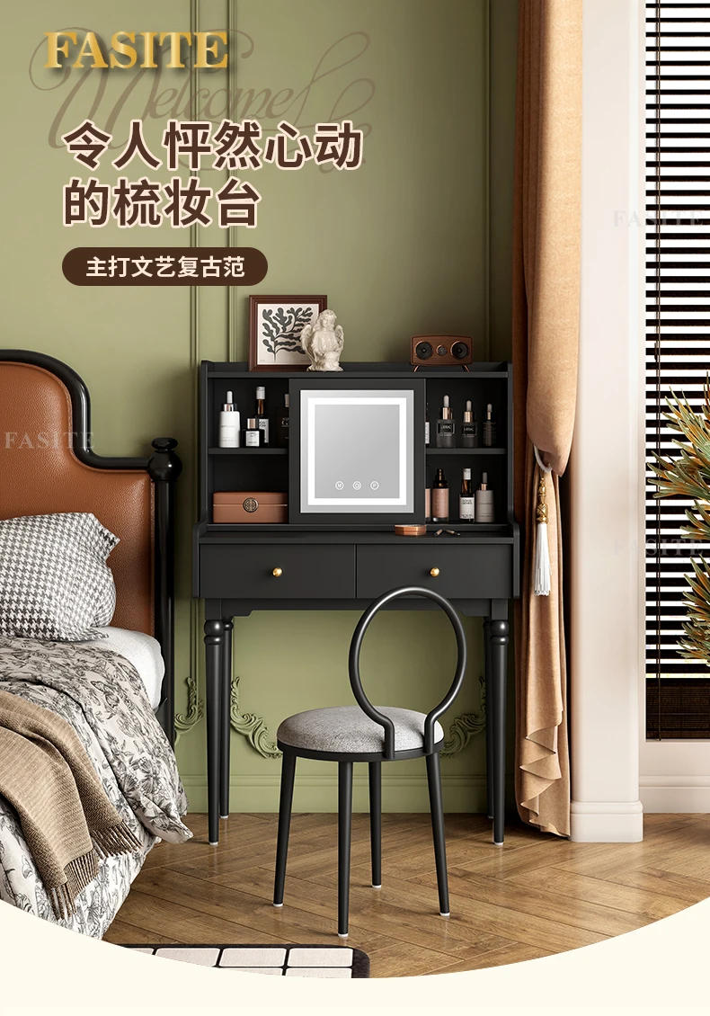 Description Picture 2 of itemDresser with LED mirror, vanity table, bedroom furniture, black vanity, multifunctional storage