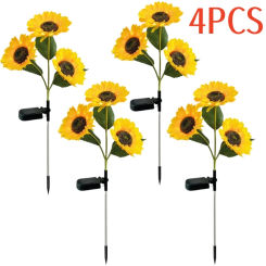 4/2/1PCS Solar Lights Outdoor Garden Decor Sunflower Ligts Waterproof Solar Outdoor Lamp Decorative Lights for Path Garden Patio