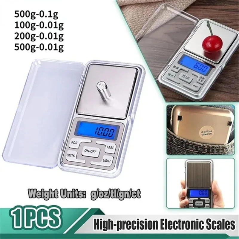 Description Picture 2 of itemElectronic Digital Pocket Scale 0.01g Precision Mini Jewelry Weighing Scale Backlight Scales for Kitchen 100/200/300/500g