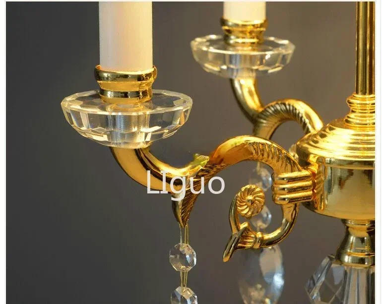Description Picture 4 of itemEuropean Modern Newly D40cm H75cm LED Golden Alloy Crystal Table Light Desk Light Wedding Candelabra for Table Lamp AC Lighting