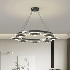 Multihead Metal Black Pendant Light Indoor Modern Chandelier Hanging Lamps For Bedroom Living Rooms Restaurant Designer Lighting