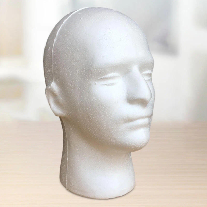 Description Picture 5 of itemMale Mannequin Head Easy to Carry Durable Round Base Foam Wig Head Man's Head Display Stand for Headphone Home Shop Wig Travel