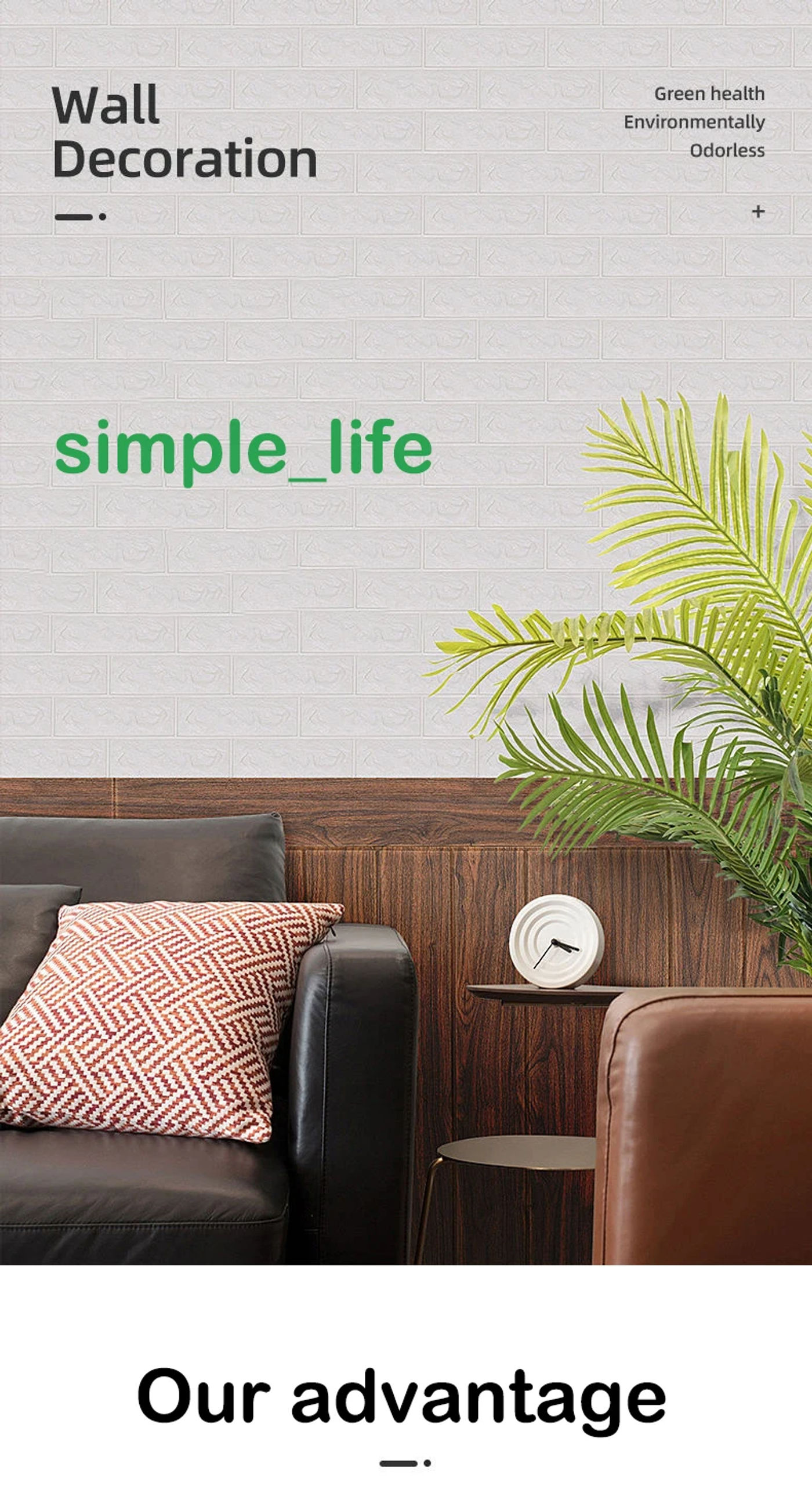 Description Picture 2 of item70cm*100cm 3D Brick Pattern Wall Panels Wallpaper DIY Waterproof for Living Room Bedroom Kitchen Background Wall stickers Decor