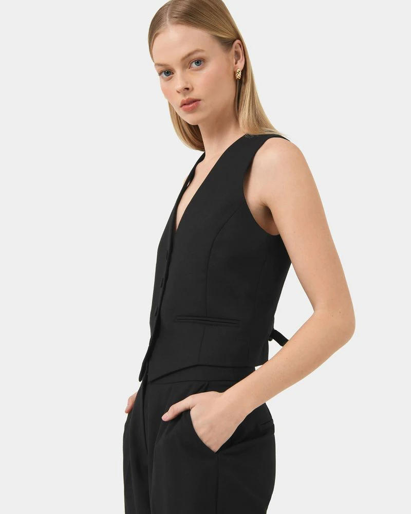 Description Picture 6 of itemBlack Vest for Women Business Formal Waistcoat Single Breasted Vest V-Neck Camisloe Solid Color Simple Style