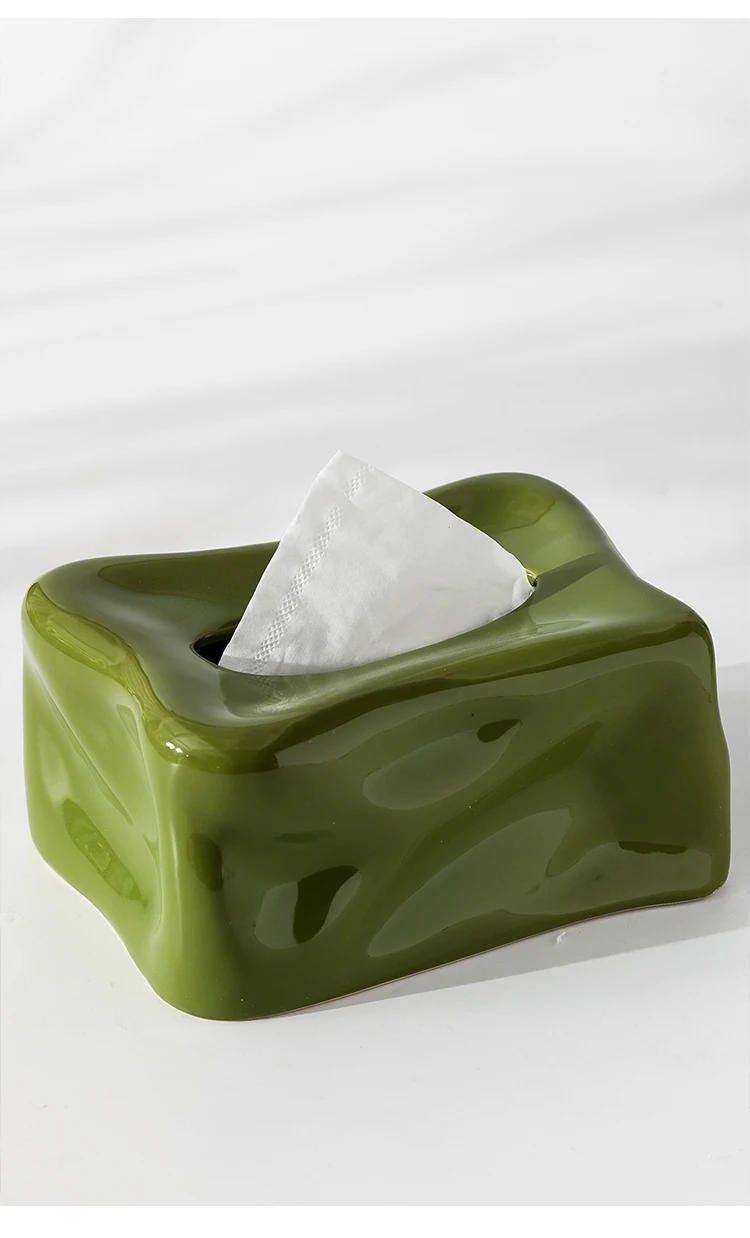 Description Picture 6 of itemGreen Bubbles Tissue Box Dining Table Napkin Holder Paper Towels Removable Tissue Boxes Cotton Candy Shaped Paper Towel Case