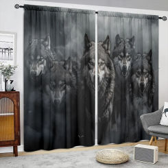 Wolf Pack Printed Curtain for Home Decor - Rod Pocket Window Treatment for Bedroom, Kitchen, Living Room