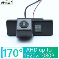AHD 1920x1080P Car Fisheye Rear View Camera For Nissan Almera/Latio/Sunny/Versa sedan N17 2012-2019 Bracket License Plate Light