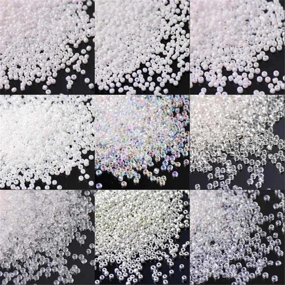 Description Picture 2 of itemWhite Series Czech Glass Seedbeads Multi Size 1.5mm 2mm 3mm 4mm Round Spacer Beads For DIY Jewelry Making Garments Accessories