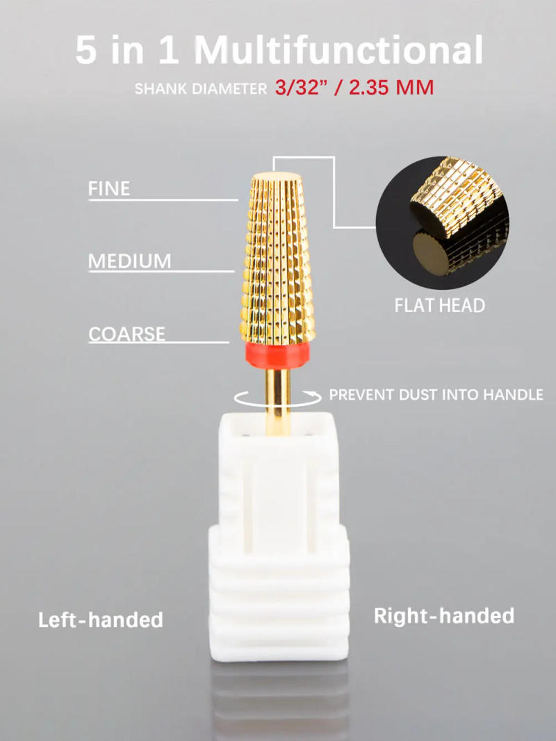 Description Picture 5 of item5 in 1 Carbide Tungsten Steel Nail Drill Bits For Remove Nail Polish Gel UV Gel Nail Drill Bit Milling Cutter Accessory