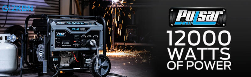 Description Picture 2 of itemG12KBN-SG Heavy Duty Portable Dual Fuel Generator - 9500 Rated Watts & 12000 Peak Watts - Gas & LPG - Electric Start