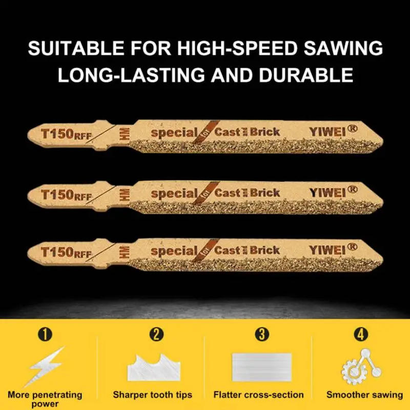 Description Picture 6 of itemDiamond Jig Saw Blade 3" T150 Carbide Grain 50 Grit T-Shank Jigsaw Blades Ceramic Tile Cutting Tool Electric Garden Tools