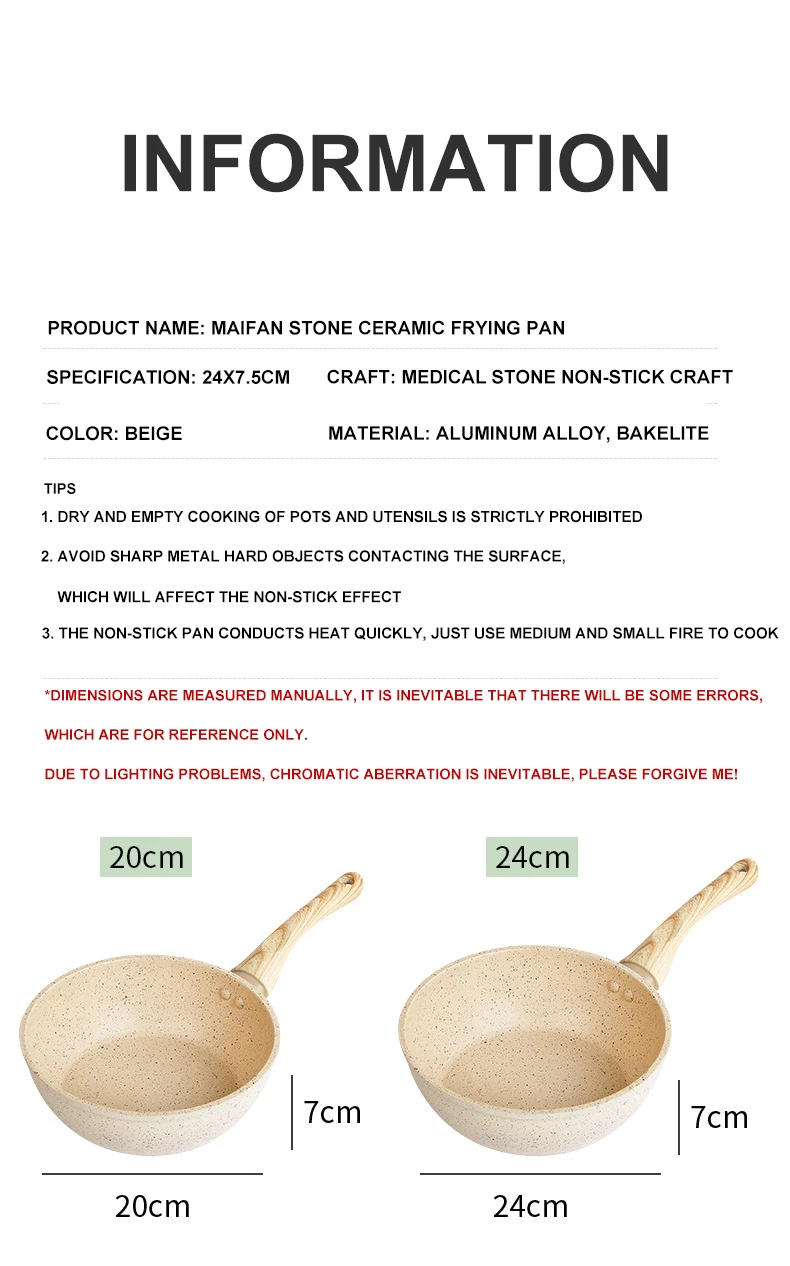 Description Picture 4 of itemNon-Stick Pan Frying Pan Wok Pan Home Steak Skillet Pancake fried induction cooker gas stove special Saucepan Nonstick Pan
