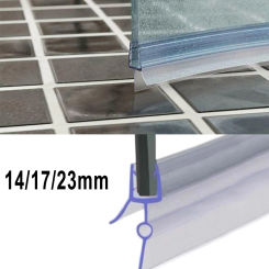 2Pcs Shower Screen Seal Strip PVC Door Bath Shower Seal Strips For 6mm Glass 14/17/23mm Gap Glue Free Waterproof Weatherstrip