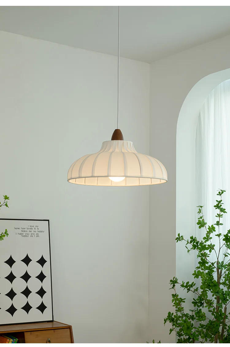 Description Picture 2 of itemNordic French Vintage Solid Wood Restaurant Pendant Light Living Room Bedroom Dining Table Bar Counter Wabi Sabi Indoor Lighting