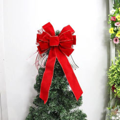 Christmas Tree Topper Bow Decorative Christmas Wreath Bow Xmas Decor Christmas Tree Ornament for Tree Backyard Bar Porch Wreath