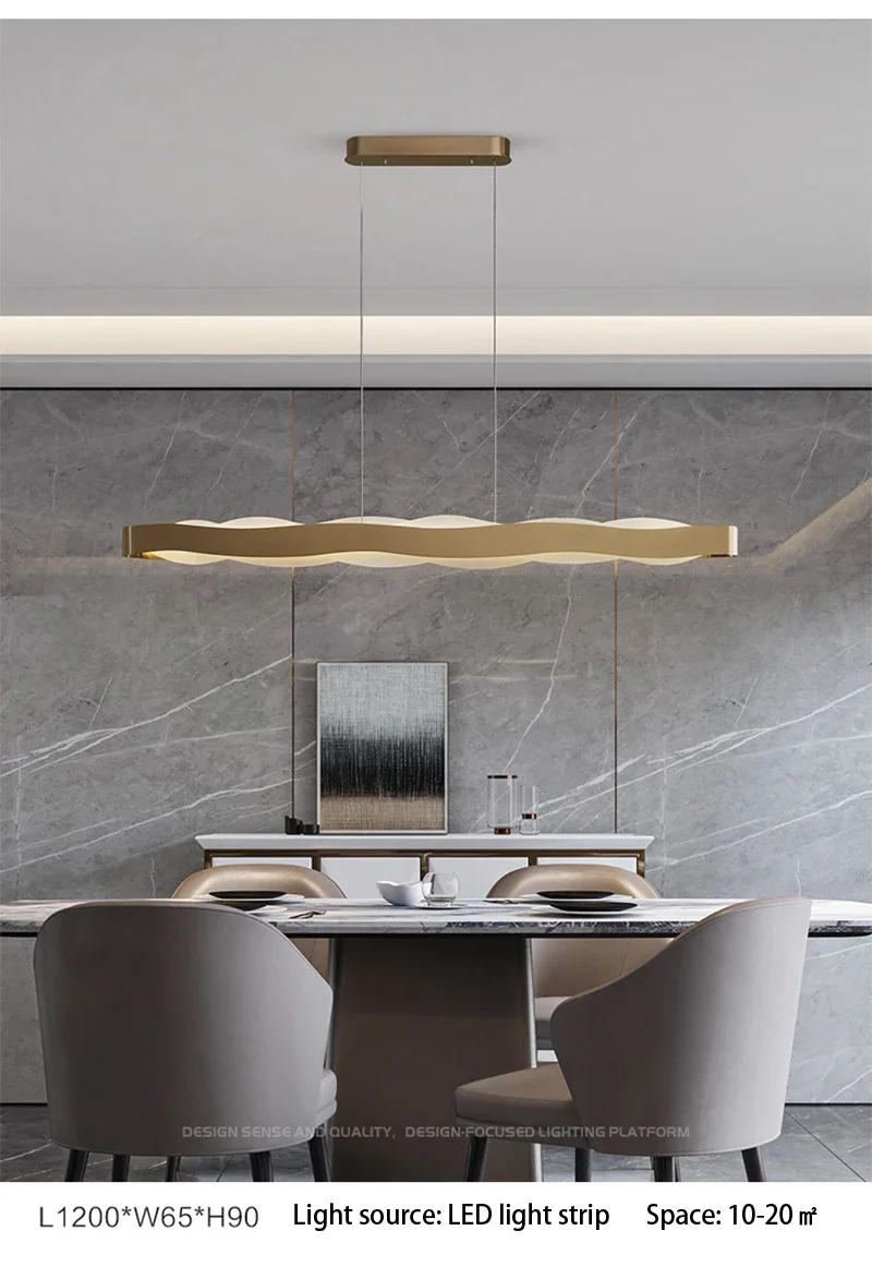 Description Picture 6 of itemNordic Gold Black LED Pendant Lights Chandeliers Home Lights for Living Room Restaurant Kitchen Acrylic Ceiling Pendant Lamps