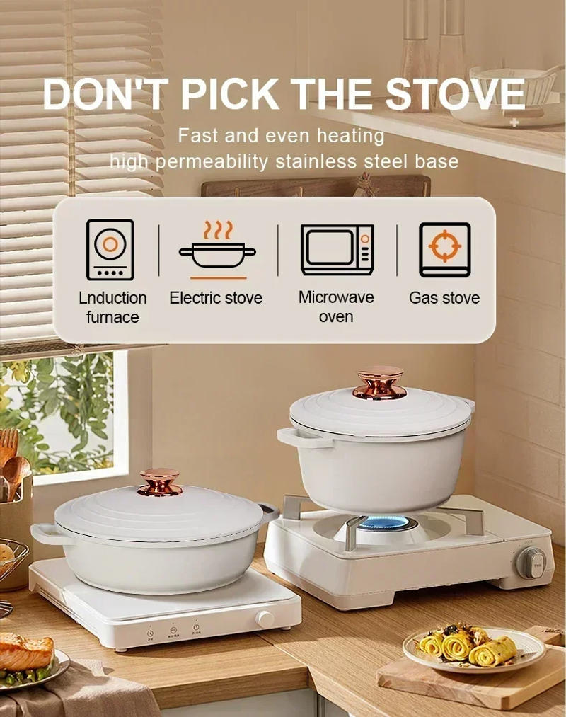 Description Picture 3 of item18 Piece Maifan Stone Die-Cast Aluminum Cookware Cookware Set Non-Stick Pan Die-Cast Lid Set Quality Cookware Kitchen