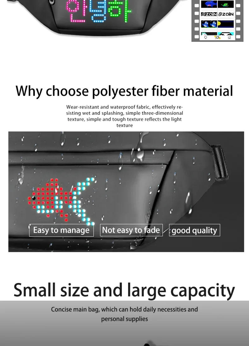 Description Picture 4 of itemSmart Led Screen Backpack Bluetooth Version Waterproof Bag Outdoor Dynamic Advertising Light Billboard Led Pixel Panel Schoolbag