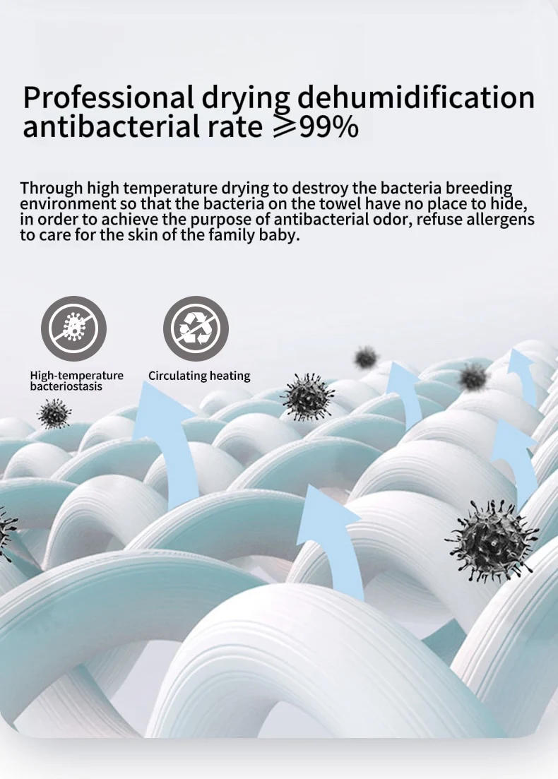 Description Picture 4 of itemHeating of whole machine and reversible storage rack heated towel bar electric towel rail with timer brushed towel rail