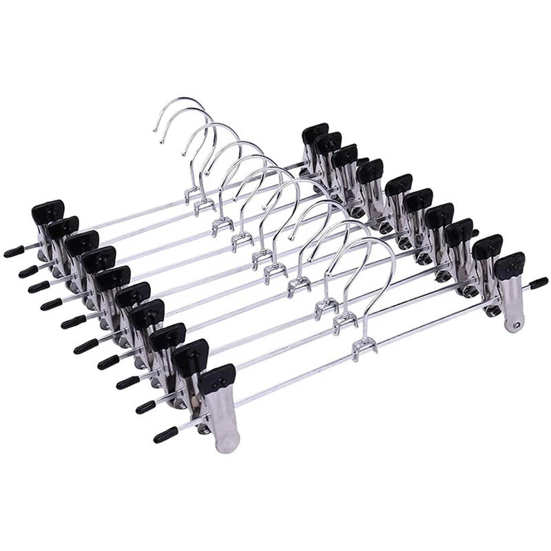Description Picture 2 of item5pcs Metal Pants Racks Wind Proof Multi-purpose Skirt Racks For Clothes Drying Trousers Wardrobe Clip Anti-slip Clothes Hanger