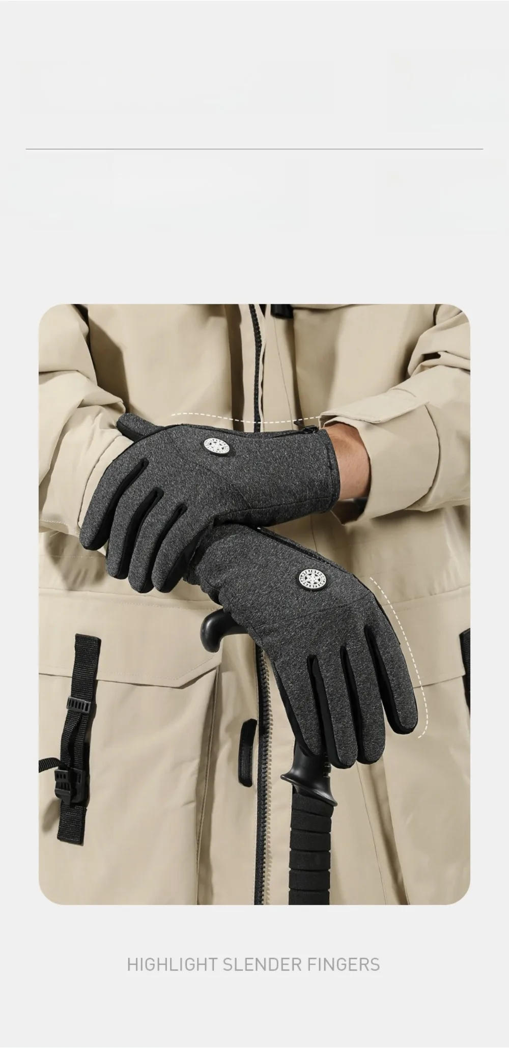 Description Picture 4 of itemWinter Outdoor Cycling Men's Gloves Touchscreen Windproof Sports Fishing Driving Motorcycle Ski Non-slip Waterproof Warm Gloves