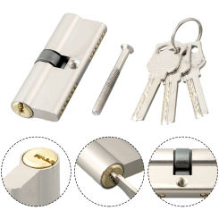 1pcs Double Lock Door Security Lock Cylinder Key Anti-Theft Entry Door Lock Cylinder 70x29mm Home Door Hardware Accessories