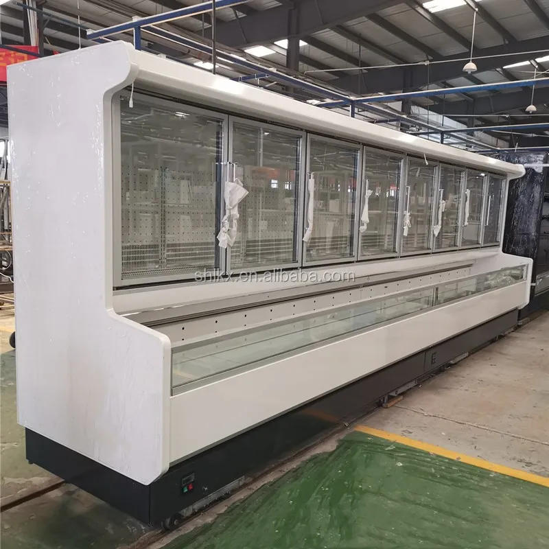 Description Picture 4 of itemSupermarket KCE refrigerator and freezer combined cabinet display fridge glass door frozen half freezer half refrigerator