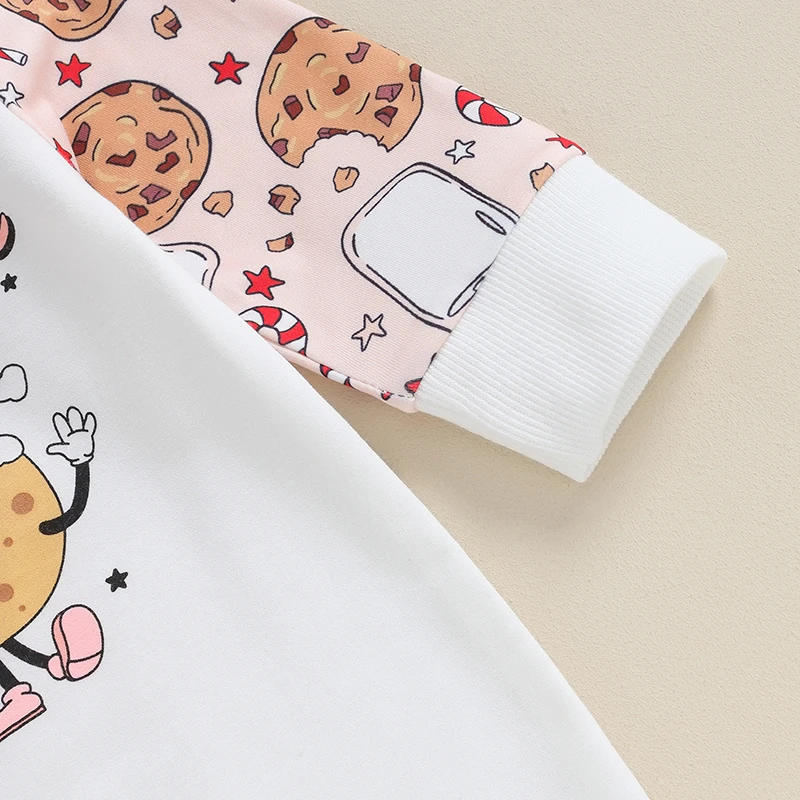 Description Picture 6 of itemBaby Girls Boys Sweatshirts Rompers Christmas Clothes Letter Cartoon Print Long Sleeve Jumpsuits Toddler Fall Bodysuits with Hat