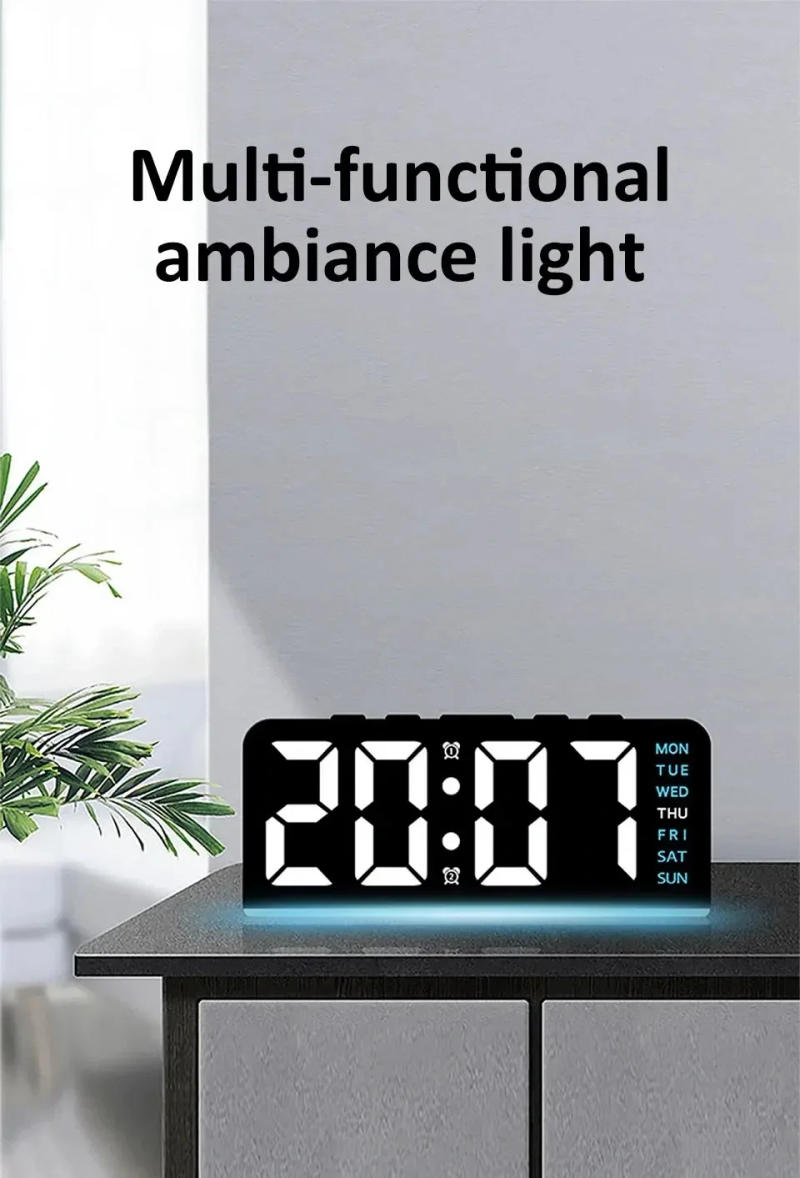 Description Picture 2 of itemDesk Digital Bedside Table Alarm Clock Room Bedroom Decoration Timepiece Home Decor Items Interior Accessories Electronic Clock