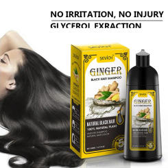 Natural Ginger Coconut Black Hair Dye Shampoo For Coloring Gray Hair Fast Dyeing Black Long Lasting Permanent Hair Color S4e4