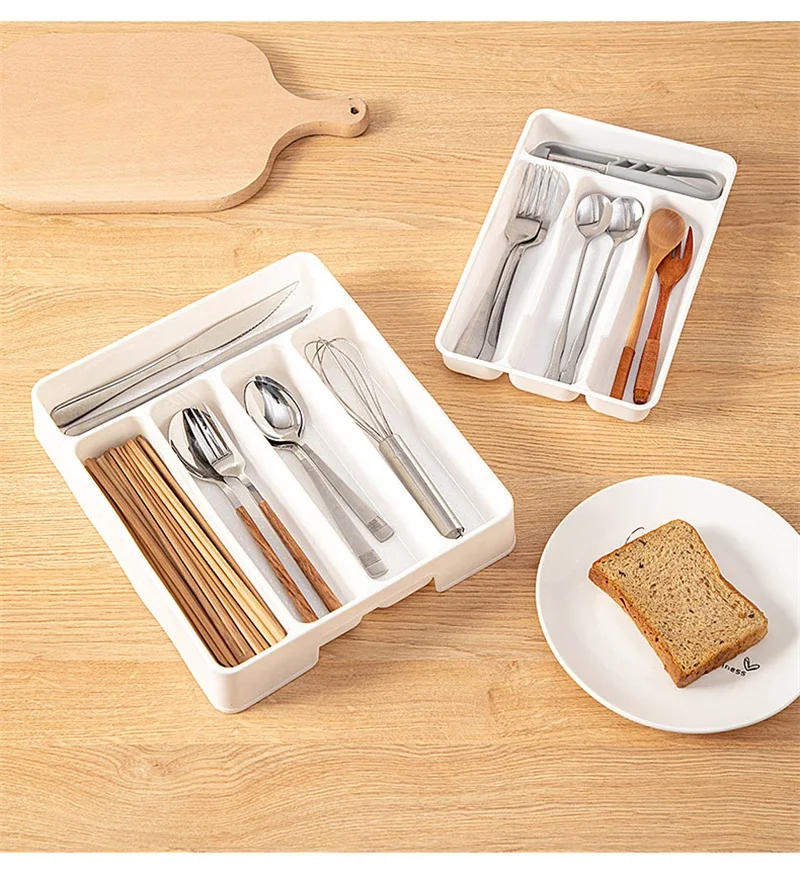 Description Picture 2 of itemMulti-purpose Cutlery Storage Tray Cutlery Fork Spoon Compartmentalized Organizer Kitchen Drawer Categorized Storage Boxes