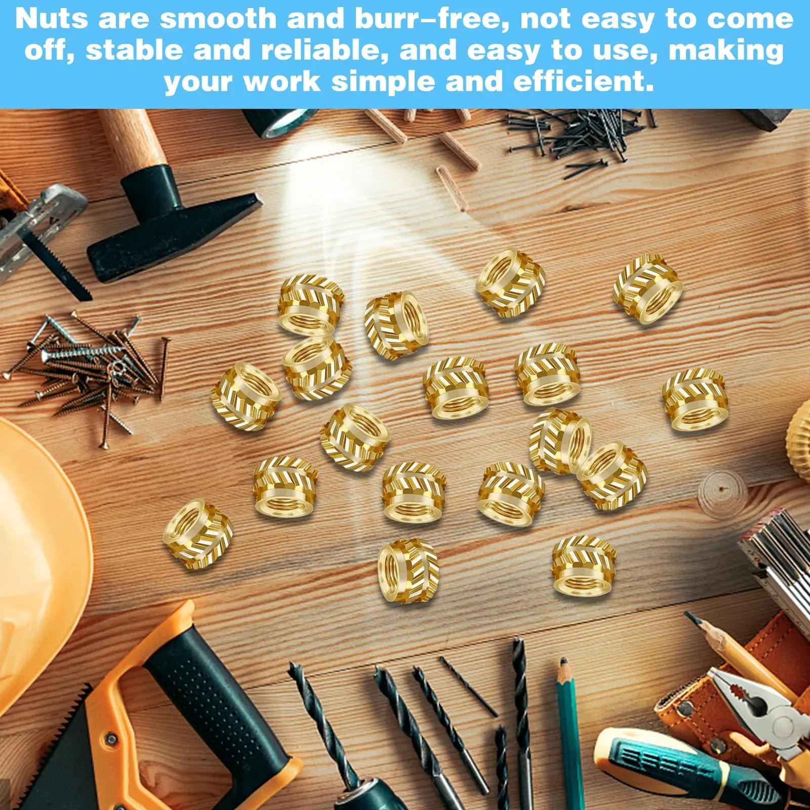 Description Picture 2 of itemInsert Nuts M6 50pcs Brass Hot Melt  Heating Molding Copper Thread Inserts Double Twill Knurled Injection 3Dprinter Components