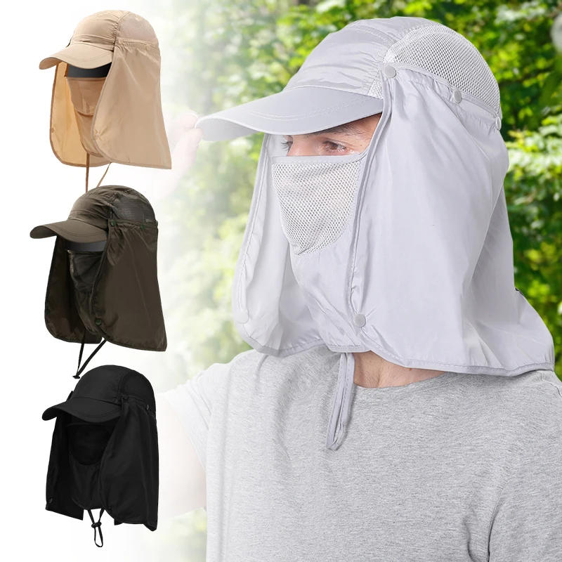 Description Picture 6 of itemSummer Fishing Sun Protection Hat Outdoor Neck Face UV Breathable Cap with Detachable Adjustable Quick Drying Fisherman Hat