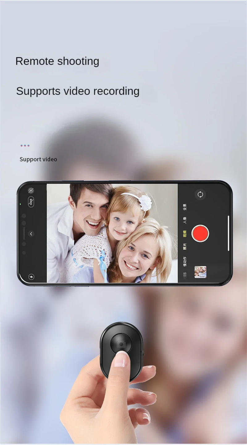 Description Picture 5 of itemRechargeable bluetooth-compatible Self-timer Selfie Stick Shutter Release Wireless Remote Controller Button for IOS Android