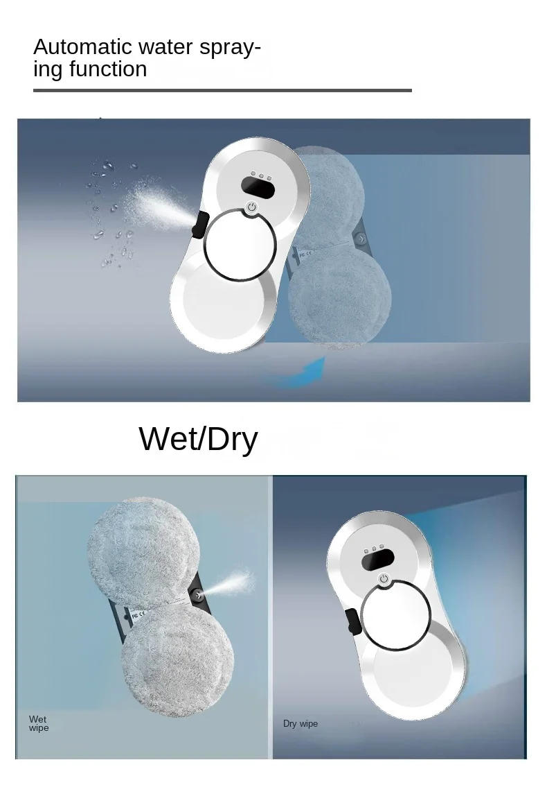 Description Picture 5 of itemUltra Thin Robot Vacuum Cleaner With Auto Water Spraying Window Cleaner Robot Electric Limpiacristales Remote Control for Home