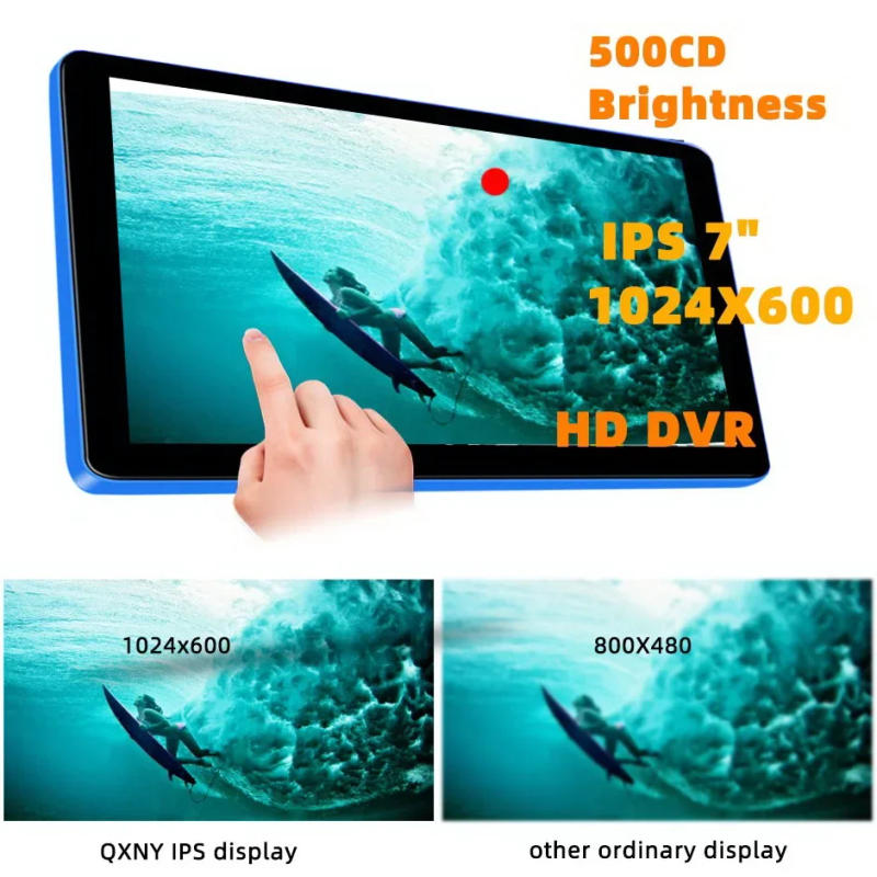 Description Picture 5 of item10.36" AHD 4 Channel Monitor Recording DVR 1080P Black Box Rear View Camera Truck Vehicle Touch Screen Support FM MP5 Mirrorlink