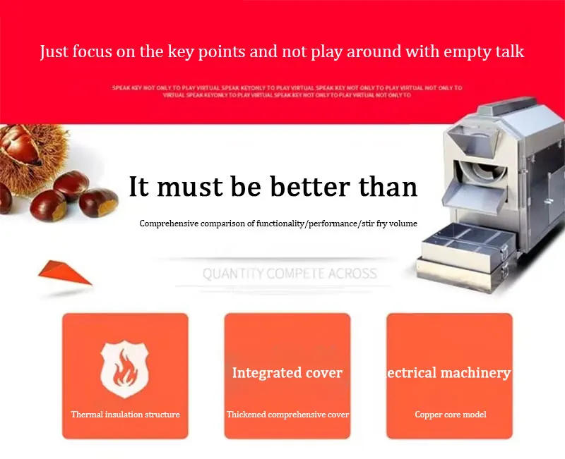 Description Picture 5 of itemCustomized Gas Electric Peanut Cocoa Nut Coffee Bean Roaster Roasting Baking Machine