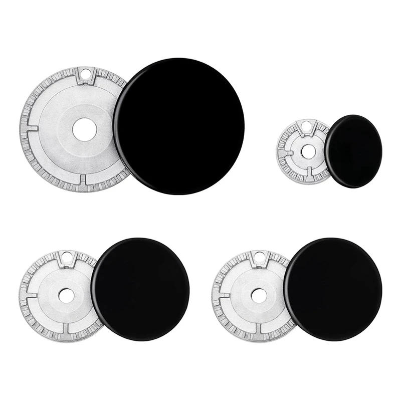 Description Picture 6 of item8 PCS Cooker Hat Set Oven Gas Hob Burner Crown Flame Cap Replacement Parts Kit Fits Most Gas Stove Burners Head