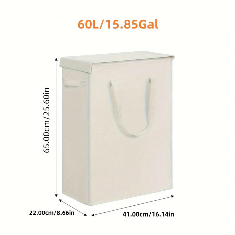 Description Picture 2 of item1PC 60L/15.85Gal Laundry Basket With Handles And Lid,Closed Laundry Hampers,Suitable For Bedrooms,Bathtubs, Laundry,Dormitories