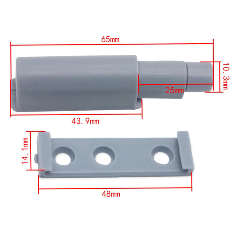 Description Picture 5 of itemDoor Accessories Catch Damper Buffer Home Improvement 1pc 65mm*10.3mm Bouncer For Cabinet Grey Plastic Brand New